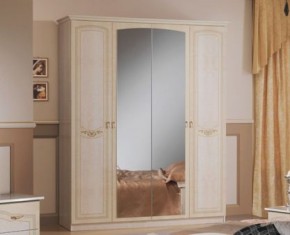 Шкаф 4-х дверный с зеркалами (08.244) Ирина (беж) в Нижнем Тагиле - nizhniy-tagil.mebel-74.com | фото