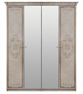 Шкаф 4-х створчатый (2+2) с Зеркалом Патрисия (крем) в Нижнем Тагиле - nizhniy-tagil.mebel-74.com | фото