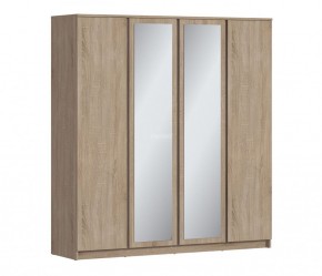 Шкаф 4х дверный с зеркалами Веста СБ-3082 (Дуб Сонома) в Нижнем Тагиле - nizhniy-tagil.mebel-74.com | фото
