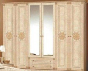 Шкаф 6-и дверный с зеркалами (02.146) Рома (беж) в Нижнем Тагиле - nizhniy-tagil.mebel-74.com | фото