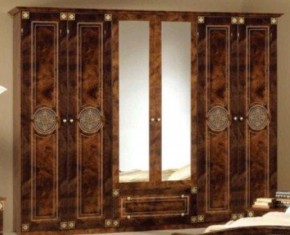 Шкаф 6-и дверный с зеркалами (02.146) Рома (орех) в Нижнем Тагиле - nizhniy-tagil.mebel-74.com | фото