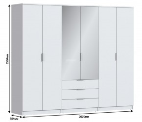 Шкаф 6-ти дверный Николь СБ-2593/1 (Белый) в Нижнем Тагиле - nizhniy-tagil.mebel-74.com | фото