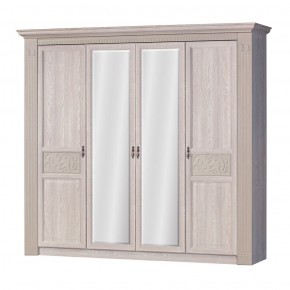 Шкаф для одежды 4-дверный №203 "Лючия" Дуб оксфорд серый в Нижнем Тагиле - nizhniy-tagil.mebel-74.com | фото