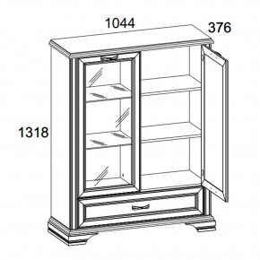 Шкаф с витриной 1V1D1SL, MONAKO, цвет Сосна винтаж/дуб анкона в Нижнем Тагиле - nizhniy-tagil.mebel-74.com | фото