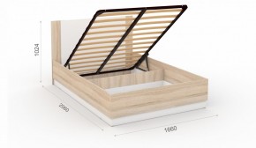Спальня Аврора Кровать 160 с подъемным механизмом Дуб сонома/Белый в Нижнем Тагиле - nizhniy-tagil.mebel-74.com | фото