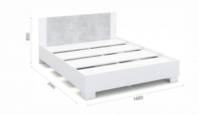 Спальня Аврора Кровать 160 со встроенным основанием под матрас Белый/Ателье светлый в Нижнем Тагиле - nizhniy-tagil.mebel-74.com | фото