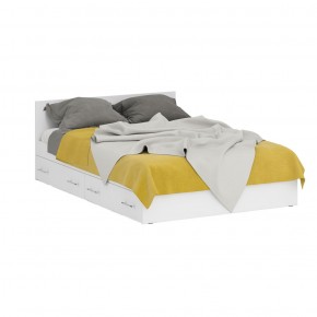 Стандарт Кровать с ящиками 1400, цвет белый, ШхГхВ 143,5х203,5х70 см., сп.м. 1400х2000 мм., без матраса, основание есть в Нижнем Тагиле - nizhniy-tagil.mebel-74.com | фото