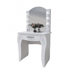 Стол туалетный Розалия №12 + ПОДСВЕТКА (лиственница белая, омела) в Нижнем Тагиле - nizhniy-tagil.mebel-74.com | фото